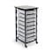 Luxor Mobile Bin Storage Unit - Single Row with Small Clear Bins MBS-SR-8S-CL - alternate 2